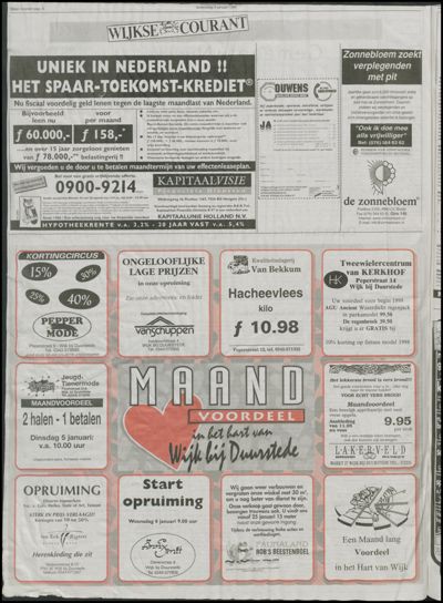 Wijkse Courant, 6 januari 1999 (nr. 1, jrg. 129)