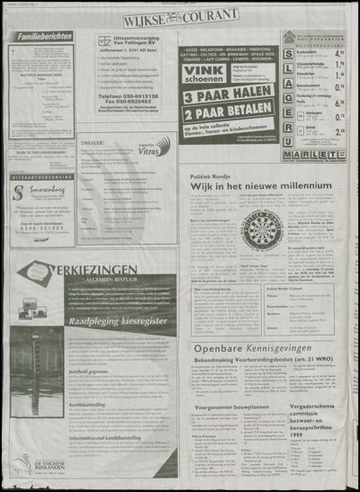 Wijkse Courant, 6 januari 1999 (nr. 1, jrg. 129)