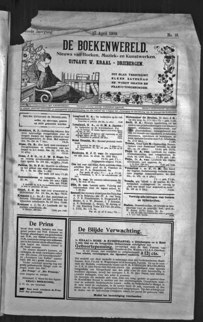 De Boekenwereld, 17 april 1909 (nr. 16, jrg. 2)