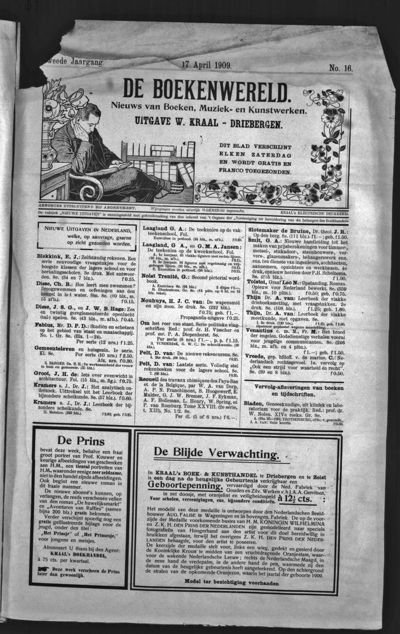 De Boekenwereld, 17 april 1909 (nr. 16, jrg. 2)