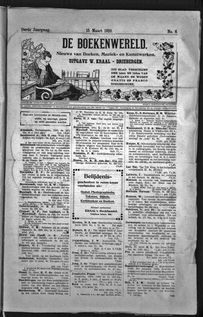 De Boekenwereld, 15 maart 1910 (nr. 6, jrg. 3)
