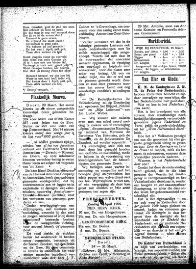 De Kaap, 1 april 1905