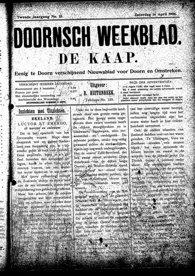 De Kaap, 14 april 1906