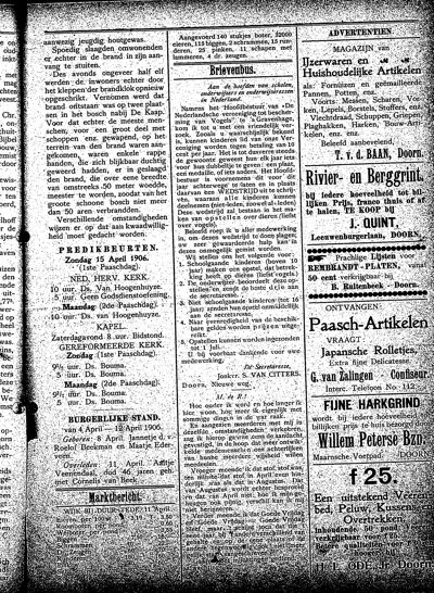 De Kaap, 14 april 1906