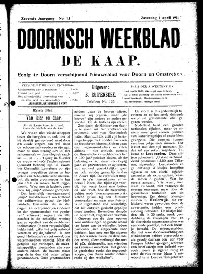 De Kaap, 1 april 1911