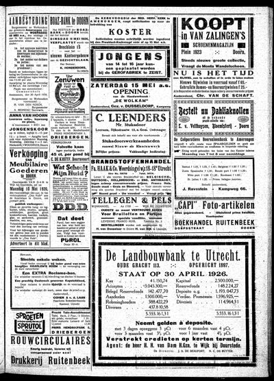 De Kaap, 8 mei 1926