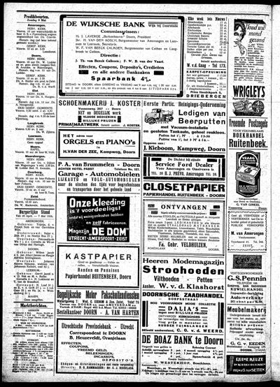 De Kaap, 8 mei 1926