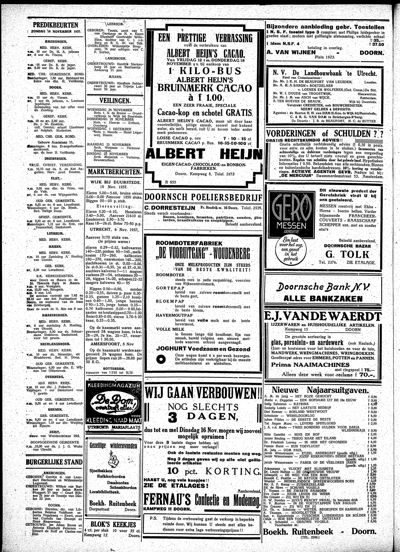 De Kaap, 13 november 1937