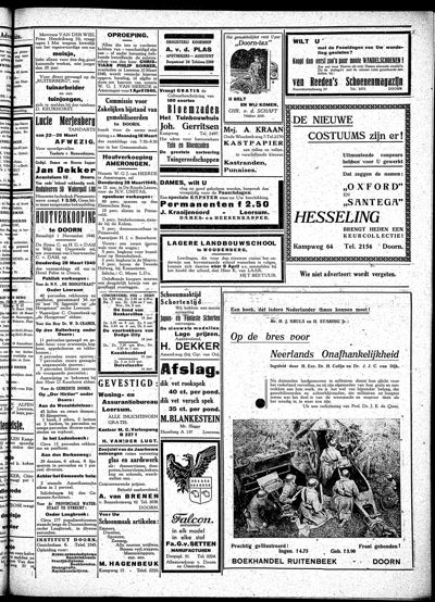 De Kaap, 16 maart 1940