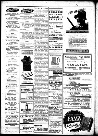 De Kaap, 1 augustus 1942