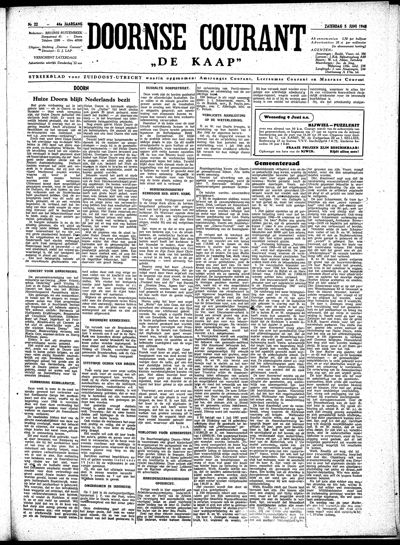 De Kaap, 5 juni 1948