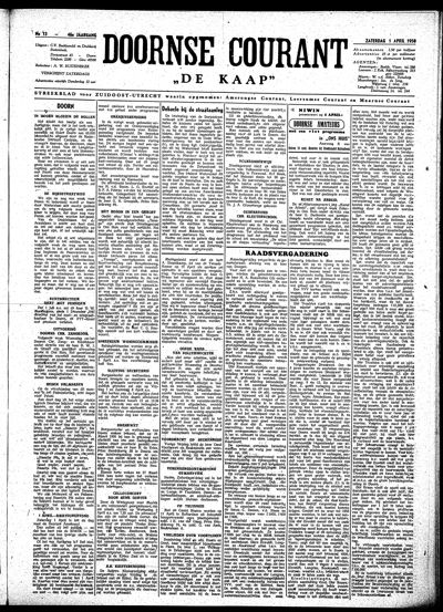 De Kaap, 1 april 1950