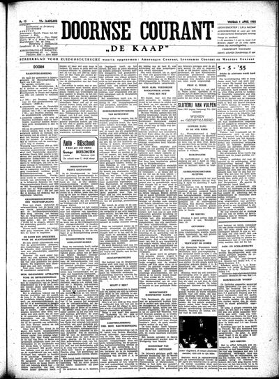 De Kaap, 1 april 1955