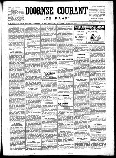 De Kaap, 1 augustus 1958