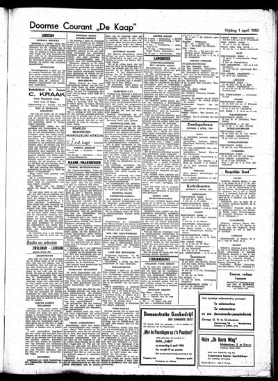 De Kaap, 1 april 1960