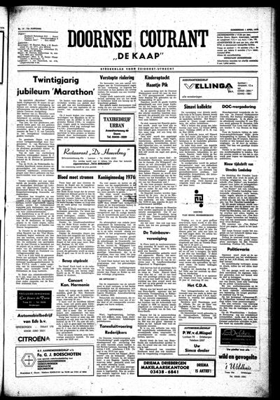 De Kaap, 1 april 1976