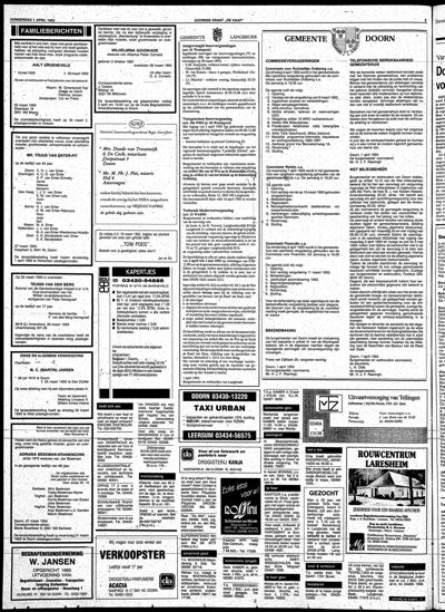 De Kaap, 1 april 1993