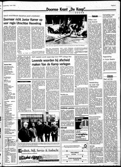 De Kaap, 1 april 1993
