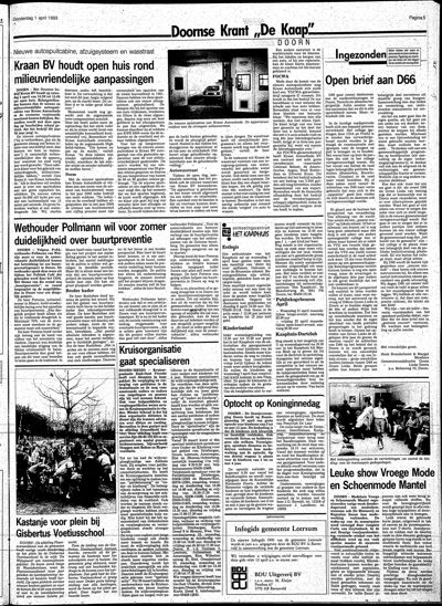 De Kaap, 1 april 1993