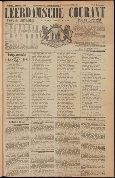 Leerdamsche Courant, 1 januari 1893