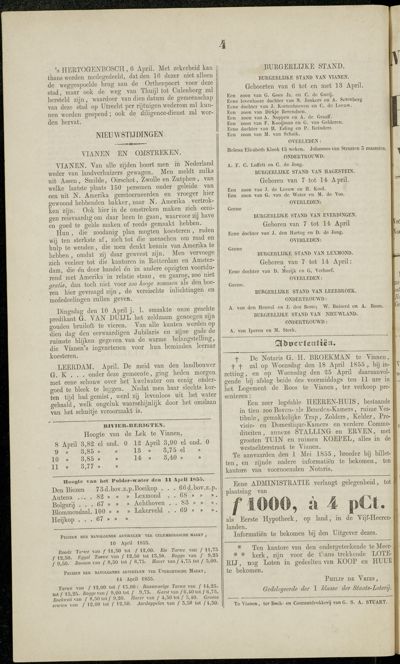 De Vijfheerenlanden, 15 april 1855