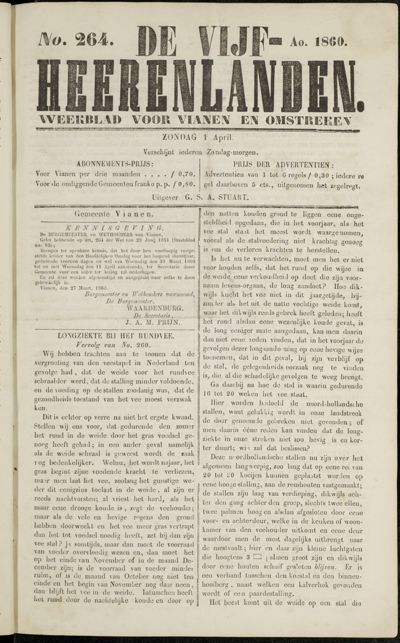 De Vijfheerenlanden, 1 april 1860