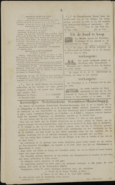 De Vijfheerenlanden, 1 januari 1870
