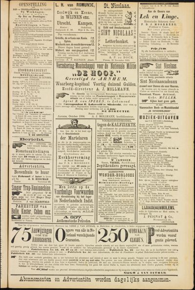De Vijfheerenlanden, 30 november 1884