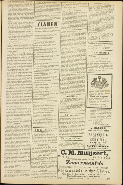 De Vijfheerenlanden, 28 april 1887