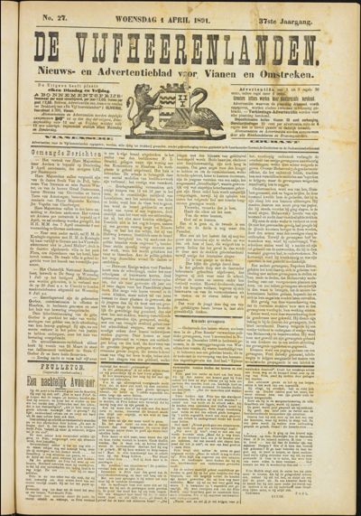 De Vijfheerenlanden, 1 april 1891