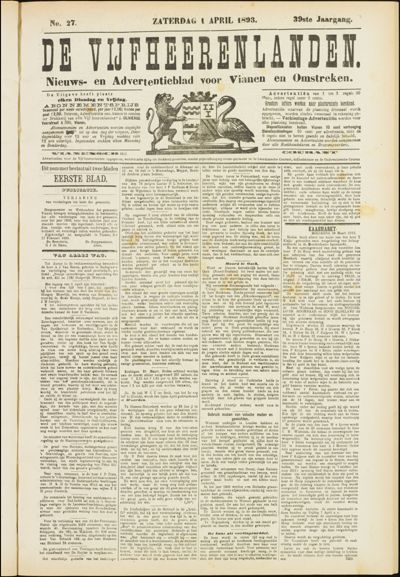 De Vijfheerenlanden, 1 april 1893