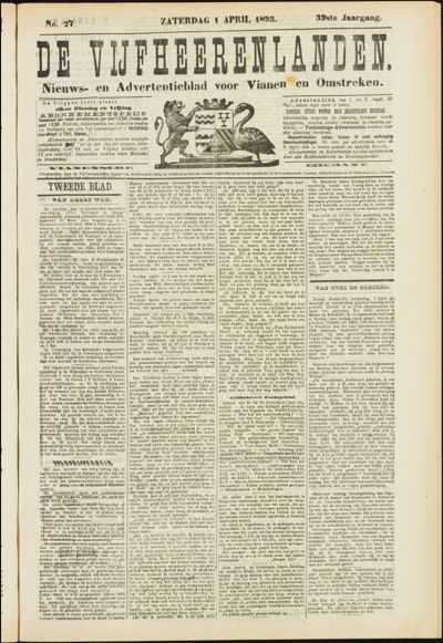 De Vijfheerenlanden, 1 april 1893