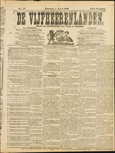 De Vijfheerenlanden, 1 april 1899