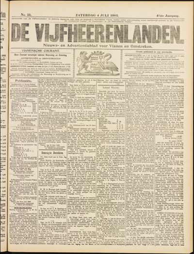De Vijfheerenlanden, 4 juli 1903