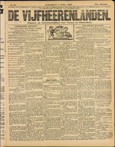 De Vijfheerenlanden, 1 april 1905