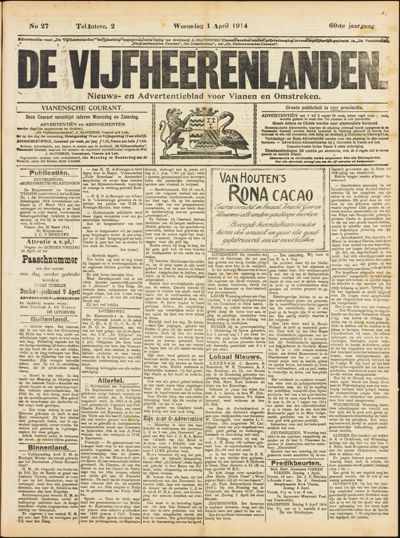 De Vijfheerenlanden, 1 april 1914