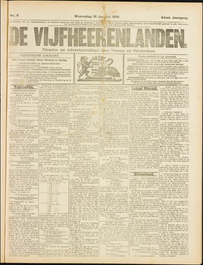 De Vijfheerenlanden, 16 januari 1918