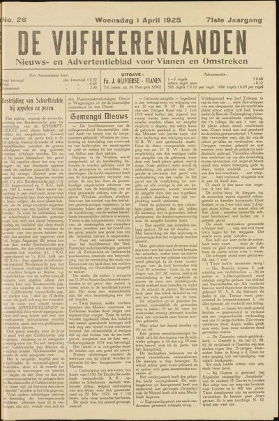 De Vijfheerenlanden, 1 april 1925
