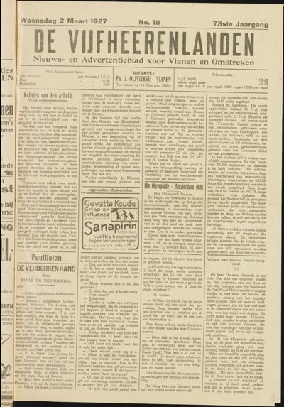 De Vijfheerenlanden, 2 maart 1927
