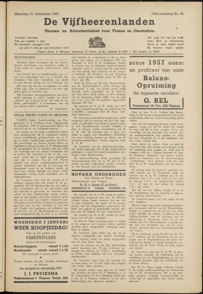 De Vijfheerenlanden, 31 december 1956