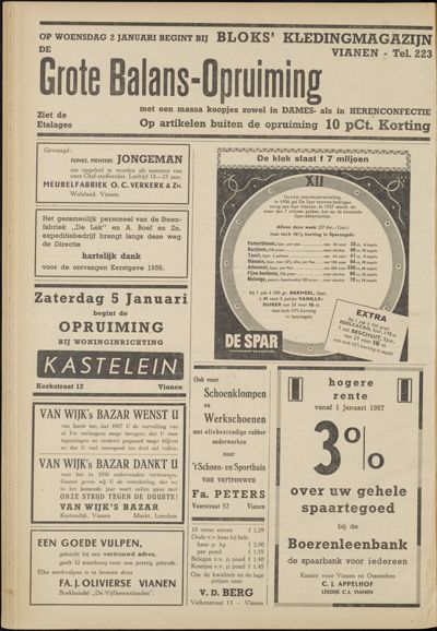 De Vijfheerenlanden, 31 december 1956