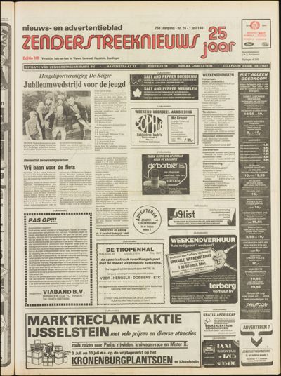 Zenderstreeknieuws, 1 juli 1981
