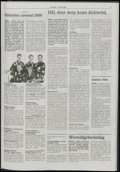 Wijks Nieuws / Bunniks Nieuws, 1 maart 2000 (nr. 9, jrg. 36)