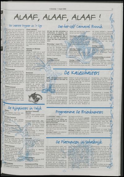 Wijks Nieuws / Bunniks Nieuws, 1 maart 2000 (nr. 9, jrg. 36)