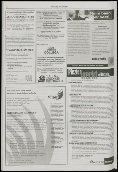 Wijks Nieuws / Bunniks Nieuws, 1 maart 2000 (nr. 9, jrg. 36)