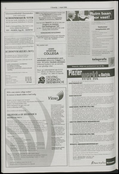 Wijks Nieuws / Bunniks Nieuws, 1 maart 2000 (nr. 9, jrg. 36)
