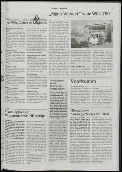Wijks Nieuws / Bunniks Nieuws, 1 maart 2000 (nr. 9, jrg. 36)