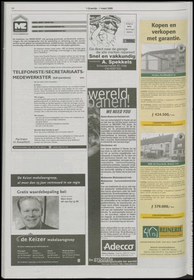 Wijks Nieuws / Bunniks Nieuws, 1 maart 2000 (nr. 9, jrg. 36)