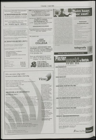 Wijks Nieuws / Bunniks Nieuws, 1 maart 2000 (nr. 9, jrg. 36)