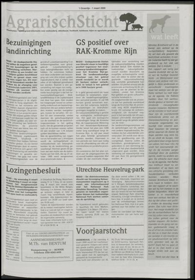 Wijks Nieuws / Bunniks Nieuws, 1 maart 2000 (nr. 9, jrg. 36)